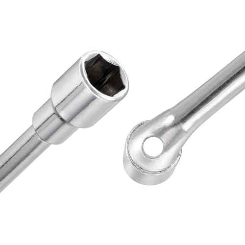uxcell 10mm Metric L Shaped Angled and Double Box End Wrench Set,High Carbon Steel Hex Socket and Chrome Plated Double Ring Wrench