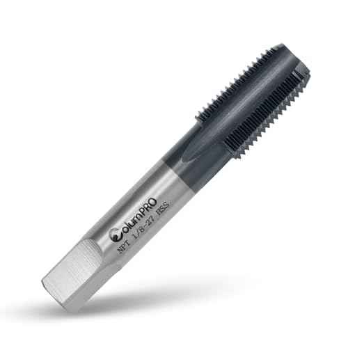 1/8¡±-27 NPT Pipe Tap, High-Speed Steel Thread Tap with AD+ Coating, Heavy-Duty Threading Tool for Stainless Steel, Brass, PVC, Metal