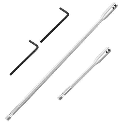4 Pieces 1/4 Drill Bit Extension Set, High Carbon Steel Drill Extension Set, 6 and 12 Inches Spade Drill Bit Extension with 2 PCS Key for Wood Turners Furniture Carpentry and Construction