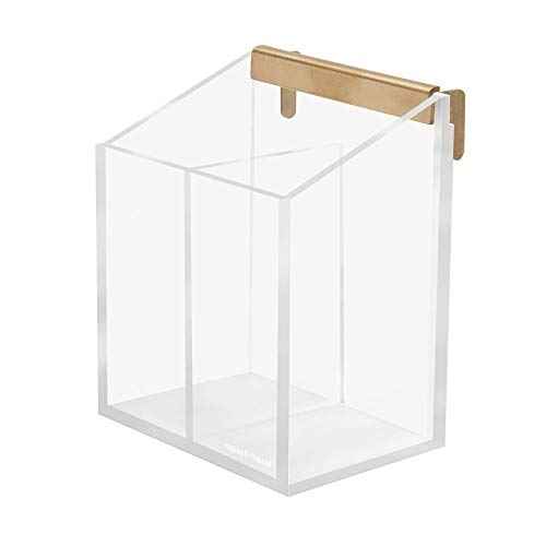 russell+hazel Acrylic Wall Pencil Bloc, Clear with Gold-Tone Hardware, 4.175¡± x 3.5¡± x 5.125¡±