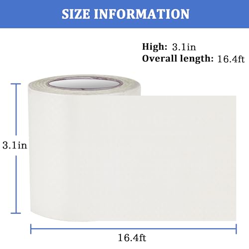 HONGTAIHSENG Clear Tent Tape, Outdoor Awning Repair Tape, 3.1In x 16.4FT Boat Covers Repair Kit for Tarpaulin, RV Covers, Sail, Canopy, Strong Adhesive Tape, UV-Resistant, PE