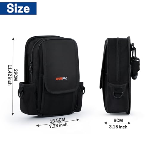 Zippered Tech Tool Pouch, Waterproof 600D Electricians Technician Small Tool Bag with Handle, Electrician's Tool Pouch for Electrician, Carpenter, Mechanical