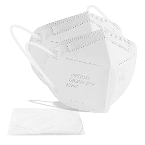 KN95 Face Masks White 20 PCS Individually Wrapped Disposable Breathable 5-Layer Protection Cup Dust Mask