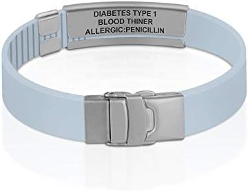 Divoti Custom Engraved Medical Alert ID Bracelet – Dual-Sided Laser Etching, Silicone Wristband, Stainless Steel Security Clasp – Adjustable & Trim-to-Fit – Emergency Medical Info Band for Men & Women