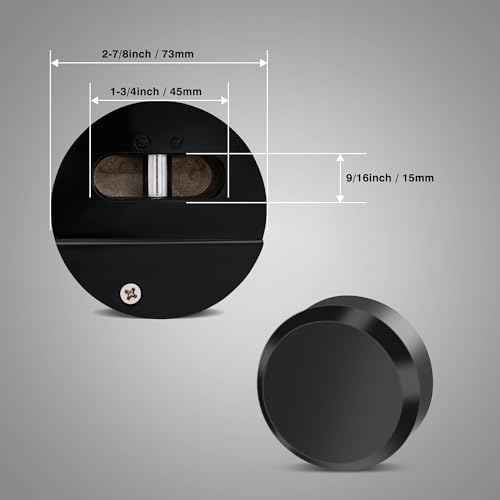 Heavy Duty Hidden Shackle Puck Lock, Hidden Shackle Padlocks Keyed Alike Trailer Puck Padlocks with Enlarged Lock for Vans (Black-2 Piece)