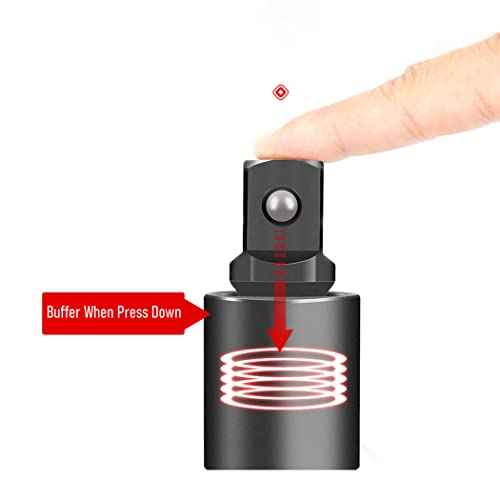 1/4" Universal Joint Swivel Socket Adapter, Black Impact Socket Extension, CR-V Steel, 2PCS