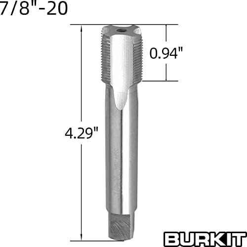 Burkit 7/8"-20 UNEF Tap and Die Set, 7/8 x 20 UNEF Machine Thread Tap and Round Die Right Hand