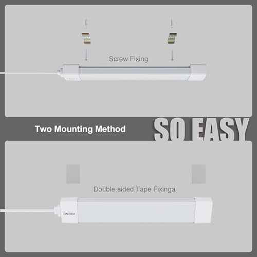 Under Cabinet Lights with Plug. 3000K-6500K Dimming and Color. with Wireless Control Panel and Remote Control.15W 1500LM for Garage, Kitchen, Bathroom, Closet, Office (16 inch-2pcs)