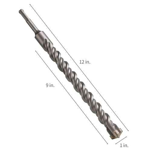 1 Inch x 12 Inch SDS Plus Rotary Hammer Drill Bit, Firecore Tungsten Carbide Long Drill Bits for Concrete Masonry Ceramic Tile Cement Walls Brick Rocks Stone, Brocas para Concreto