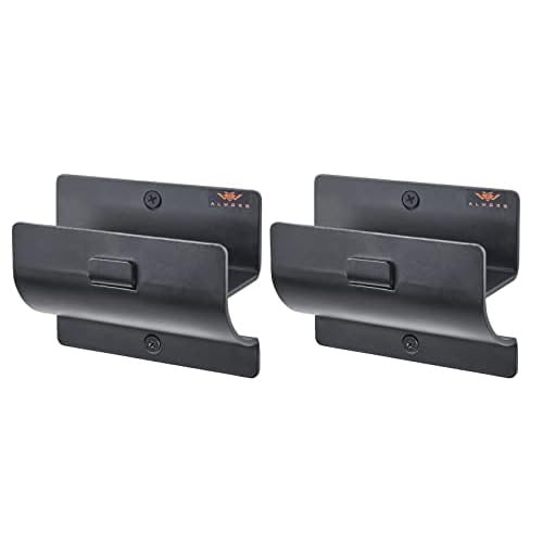 Ladder Hanger set of 2 For Garage Wall - Black Heavy Duty Utility Hook For Wall Mount Ladder Storage. Versatile Tool Holder To Maximize Space In Shed, Workshop, Garden, Hang Wheelbarrow, Folding Chair