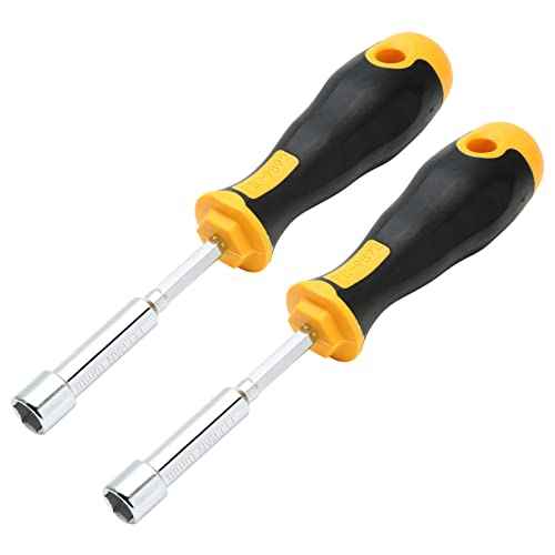 2Pcs 10mm Socket Wrench Screwdrivers High-Carbon Steel Hex Nut Driver for DIY Hand-Making, Repairs