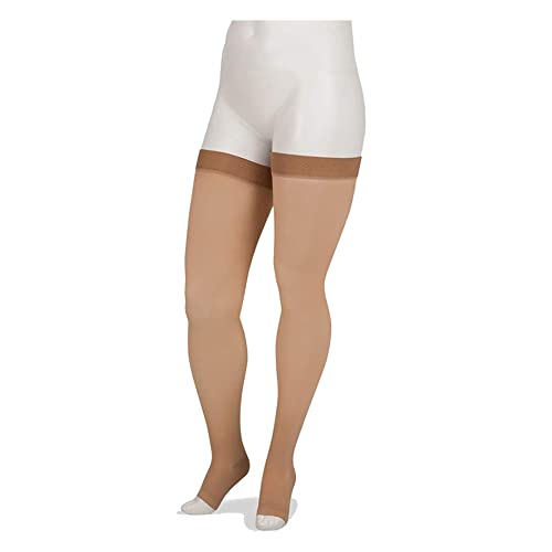 Juzo Basic 4411ag 20-30mmhg Thigh-High Open Toe Compression Stocking,Beige,4 (IV) Regular