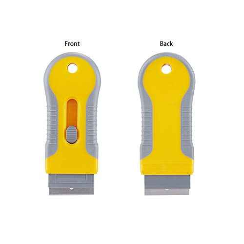 WEGAZ-2 Pack Razor Blade Scraper with 100 Extra carbon steel Blades, Scraper Tool for Cleaning Window, Paint, Cooktop, Oven, Glass Stove Top Scraper