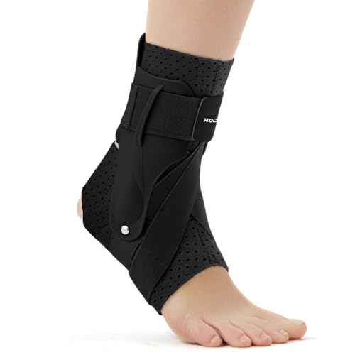 Right Ankle Brace for Women & Men - Ankle Support Sprained Ankle Brace for Achilles,Tendon,Sprain,Injury Recovery,Ankle Support Brace for Running, Basketball, Football (Black,M,Right)