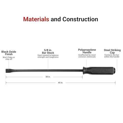 TEKTON 45 Inch Angled End Handled Pry Bar | LSQ42045 | Made in USA