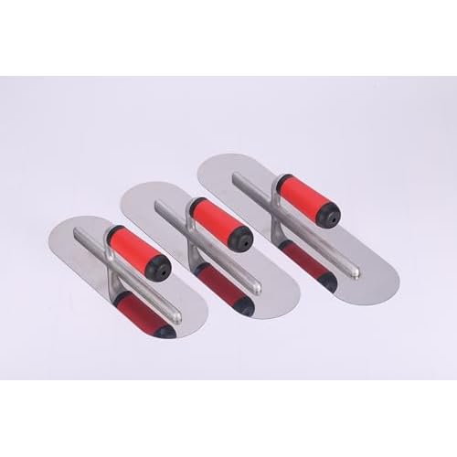 3PC Aluminum Pool Trowel Set (12"x4" & 14"x4" & 16"x4") Stainless Steel Finishing Trowel Tool for Concrete, Cement, Drywall, Plastering, Masonry Leveling