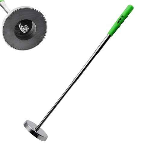 Grip Telescopic Magnetic Floor Sweeper Pickup Tool - 35 lb Capacity - Screws, Nails, Metal Shavings - Extends from 8" to 34" L