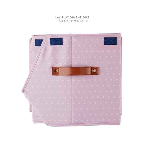 Erin Condren Collapsible Storage Organizer - Store, Organize & Pack Your Essnetials - Removable Dividers With Magentic Closure - Lilac, Medium