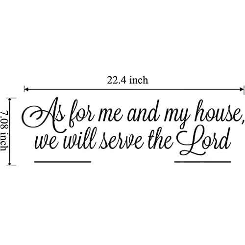 Black Vinyl Wall Decor Wall Sticker 'As for Me and My House We Will Serve The Lord' - PVC Material, Religious Style, Wall Decal