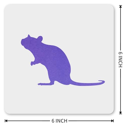 MAGJUCHE Mouse Stencil 6 Inches, Reusable Rat Animal Stencil for Painting DIY Crafts Decor