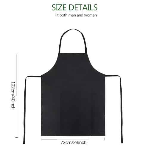 2Pack Waterproof Rubber Vinyl Heavy Duty Apron with Adjustable Butcher Aprons for Kitchen Cleaning Dishwashing Ultra Lightweight Black