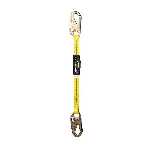 Guardian 01250 Non-Shock-Absorbing Lanyard - 2 ft | Self Locking Steel Hooks | ANSI and OSHA Compliant