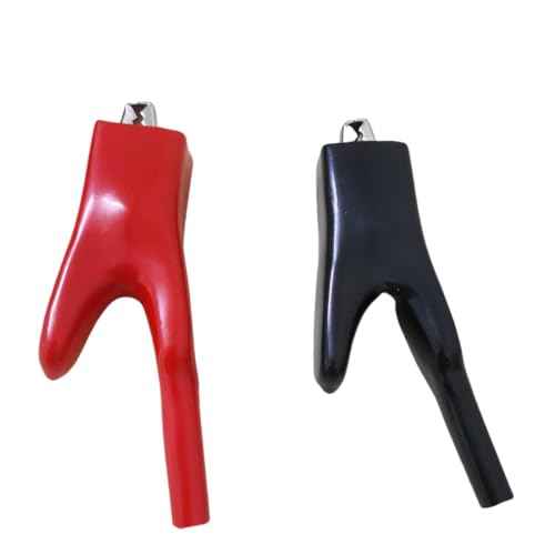 Insulated Alligator Clips 50A Heavy-Duty Alligator Clamps Battery Crocodile Clips Electrical Test Clamps Battery Charger Clamp,Alligator Clips(1Pcs Black+1Pcs Red)