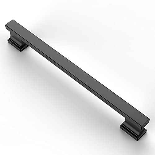 Asidrama 10 Pack 6.3 Inch(160mm) Matte Black Kitchen Cabinet Handles, Cabinet Pulls Kitchen Cabinet Hardware for Cupboard Drawer Pulls
