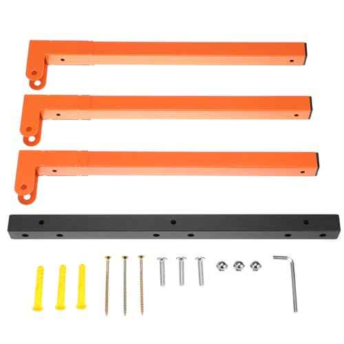 QWORK Wall Mount Wood Organizer and Lumber Storage Metal Rack, 3-Level, 2 Pack, for Workshops & Garages