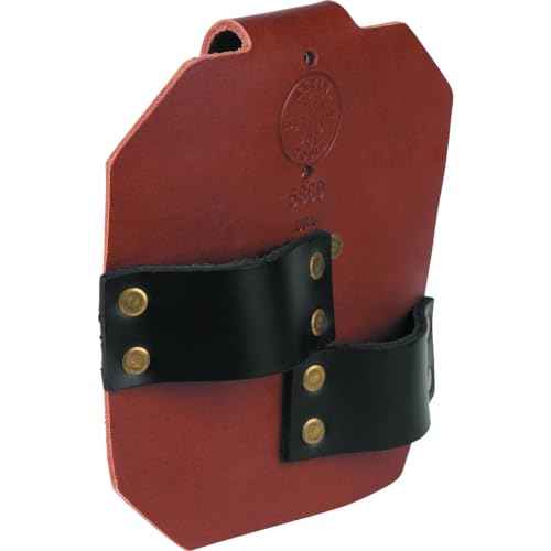 Klein Tools 5860 Spud Wrench Holder, Heavy-Duty Leather Tool Holder with Tucked Tunnel Loop Design