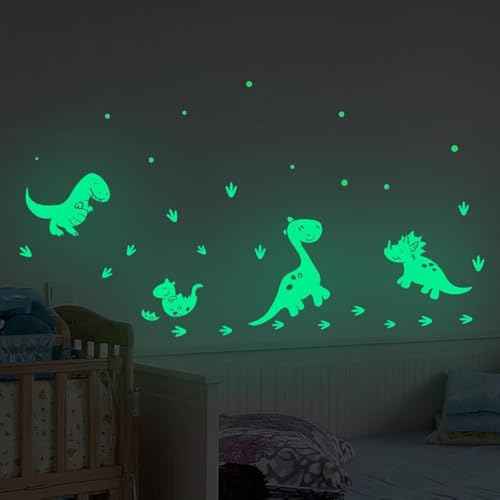 Glow in The Dark Stickers,2 Pack Dinosaur Stickers Decor for Boys Kids Bedroom,Wall Stickers for Living Room Decorations