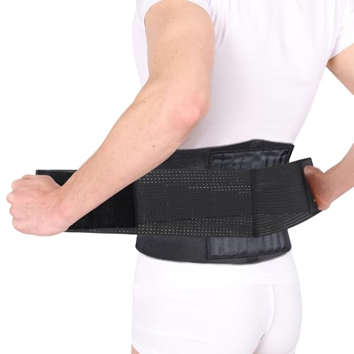 Back Brace - Breathable Waist Belt Lumbar Support for Lower Back Pain Relief, Recovery, Sciatica, Scoliosis, Herniated Disc, Lifting, With Dual Adjustable Straps for Men/Women, XXL