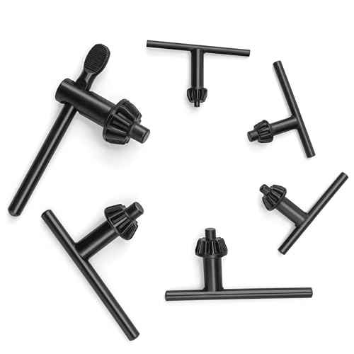 Replacement Drill Chuck Key Wrench Electric Drill Clamping Tool Heavy Duty Solid Carbon Steel Thumb Handle Chuck Key (Chuck Diameter: 3/4" / 5/8" / 1/2" / 3/8" / 1/4" / 5/32") - 6 Sizes