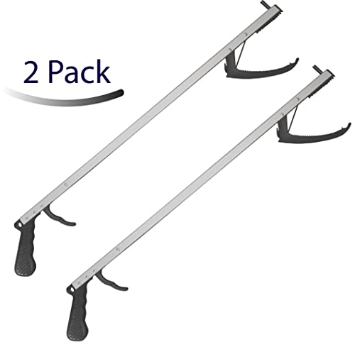 Rehabilitation Advantage 26" Aluminum Reacher Grabber with Magnetic Tip and Rubberized Jaws – Lightweight, Rigid, Extra-Long Reaching Aid for Seniors, Limited Mobility, and Arthritis. 2-Pack