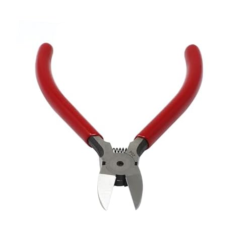 iexcell 4.0" Flush Cutter Side Cutter Wire Cutter Pliers Nippers Repair Tool, Red, Chrome-Vanadium Steel