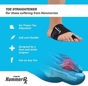 Tuli's HammerRx, Adjustable Hammer Toe Straightener and Corrector for Proper Toe Alignment and Pain Relief, One Size Fits All