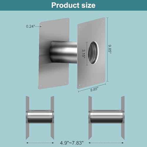 Vent Kit 3.15-inch stainless steel ventilation wall sleeve, extendable, for indoor gas tankless water heaters£¬for ventilation pipes under 3 inches.