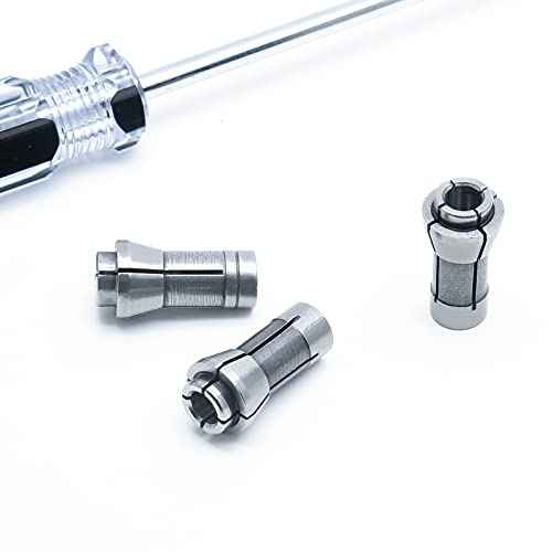 Murtenze 4 Pack Die Grinder Collet, Grinding Machine Clamping Collet Adapter 1/4" and 1/8" Arbors Shanks, 2 Pack 3mm and 2 Pack 6mm Die Grinder Collet.