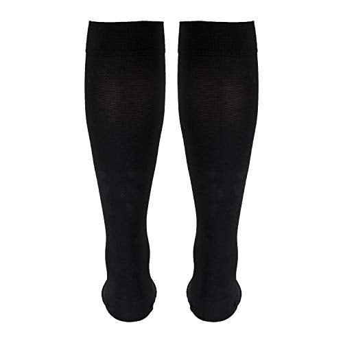 Truform 20-30 mmHg Medical Compression Stockings, Aloe Infused Microfiber, Knee High, Open Toe, Black, 3X-Large