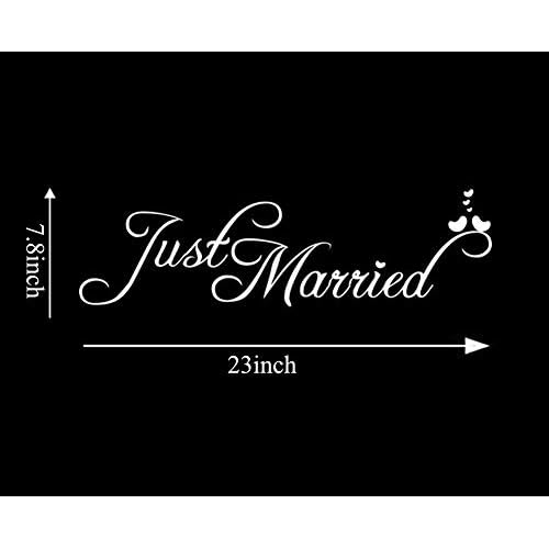 Just Married Car Decals Just Married Vinyl Window Sticker Church Wedding Anniversary Decorations White