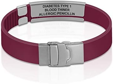 Divoti Custom Engraved Medical Alert ID Bracelet – Dual-Sided Laser Etching, Silicone Wristband, Stainless Steel Security Clasp – Adjustable & Trim-to-Fit – Emergency Medical Info Band for Men & Women