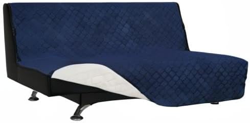 Easy-Going Futon Slipcover - Reversible Sofa Cover, Armless, Water Resistant - Protects Furniture from Pets & Kids (Navy/Ivory)
