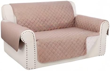 Reversible Loveseat Sofa Covers Couch Cover Furniture Protector(Loveseat Small,Camel/Beige)