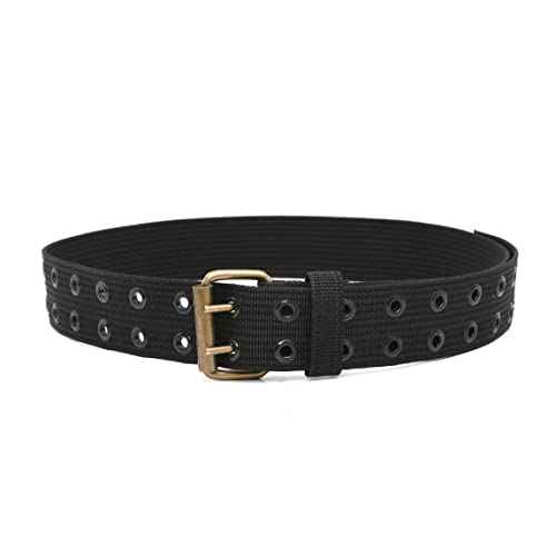 Style n Craft 2" Wide Heavy-Duty Poly Webbing Work Belt, Durable and Rugged Belt with Double-Prong Metal Roller Buckle, Black (95012)