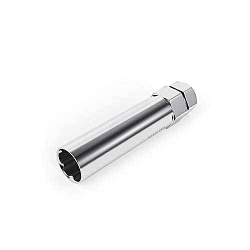 StanceMagic Large 6 Point Spline Drive Tuner Replacement Socket Key Tool for for Six Spline Truck SUV Wheel Lock Lug Nuts - 20mm Inner Diameter - 21mm 13/16" 22mm 7/8" Hex Socket Wrench - Silver