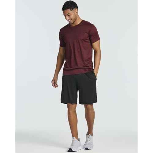 Real Essentials 5 Pack: Men¡¯s Short Sleeve Dry Fit T-Shirts ? Moisture Wicking Athletic Workout Gym Fitness Casual Tees