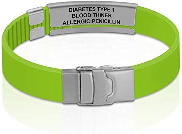 Divoti Custom Engraved Medical Alert ID Bracelet – Dual-Sided Laser Etching, Silicone Wristband, Stainless Steel Security Clasp – Adjustable & Trim-to-Fit – Emergency Medical Info Band for Men & Women