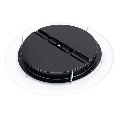 Fits 10 Inch Neck Air Duct | Steel Round Air Supply Diffuser for Ceiling by Handua | 10" Neck Steel Butterfly Damper&Handle Included | Round Diffuser Vent Cover | White | Outer Dimension: 13-15/16"