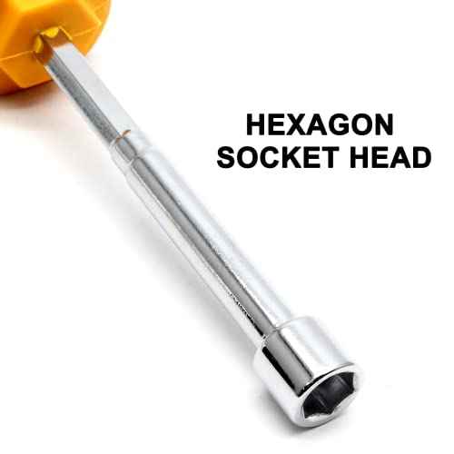 Piutouyar 10mm Socket Wrench Screwdriver, Hex Nut Driver, Steel Cushion Grip Screwdriver for Hand-Making, Repairs