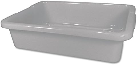 Rubbermaid Commercial Products Standard Bus/Utility Box, 4.6-Gallon, Gray, Plastic, Heavy Duty Restaurant Wash Basin/Dish Washing Tub for Kitchen Organization/Storage